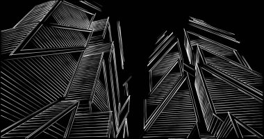 eskiz sanatı, geometrik mimari binalar tasarımı