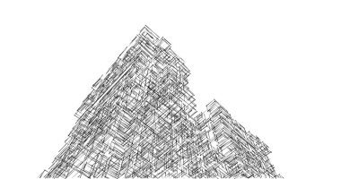 Mimari sanat konseptinde soyut çizgiler, minimum geometrik şekiller. 