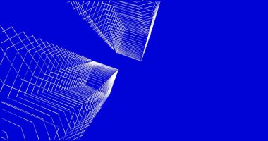 Mimari sanat konseptinde soyut çizgiler, minimum geometrik şekiller. 