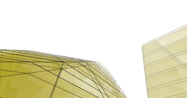 Mimari sanat konseptinde soyut çizgiler, minimum geometrik şekiller. 