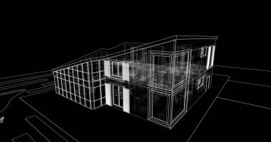 Mimari sanat konseptinde soyut çizgiler, minimum geometrik şekiller. 