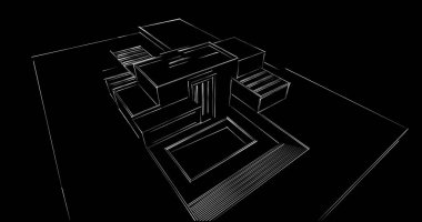soyut mimari duvar kağıdı tasarımı, dijital konsept arkaplan