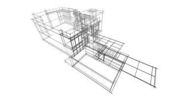 Mimari sanat konseptinde soyut çizgiler, minimum geometrik şekiller. 