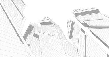 Mimari sanat konseptinde soyut çizgiler, minimum geometrik şekiller. 