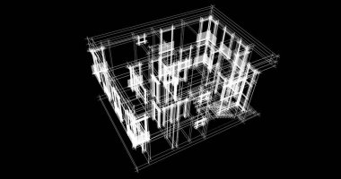 Mimari sanat konseptinde soyut çizgiler, minimum geometrik şekiller. 
