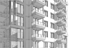 soyut mimari duvar kağıdı tasarımı, dijital konsept arkaplan