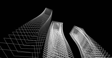 soyut mimari duvar kağıdı tasarımı, dijital konsept arkaplan