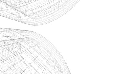 Mimari sanat konseptinde soyut çizgiler, minimum geometrik şekiller. 