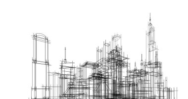 soyut mimari duvar kağıdı tasarımı, dijital konsept arkaplan
