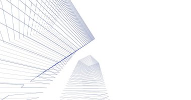 Mimari sanat konseptinde soyut çizgiler, minimum geometrik şekiller. 