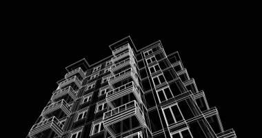 soyut mimari duvar kağıdı tasarımı, dijital konsept arkaplan