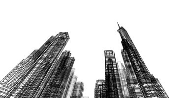 soyut mimari duvar kağıdı tasarımı, dijital konsept arkaplan