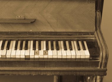Klasik piyano. Yakın plan çekim. Kavramsal sanat arkaplanı