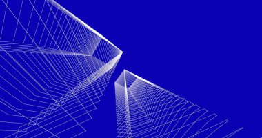 Mimari sanat konseptinde soyut çizgiler, minimum geometrik şekiller. 