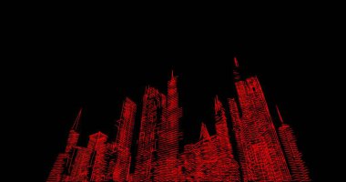 Mimari sanat konseptinde soyut çizgiler, minimum geometrik şekiller. 