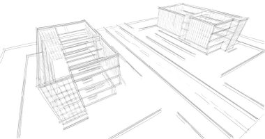 soyut mimari duvar kağıdı tasarımı, dijital konsept arkaplan