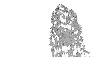 soyut mimari duvar kağıdı tasarımı, dijital konsept arkaplan