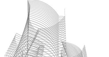 soyut mimari duvar kağıdı tasarımı, dijital konsept arkaplan