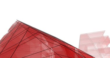 Mimari sanat konseptinde soyut çizgiler, minimum geometrik şekiller. 