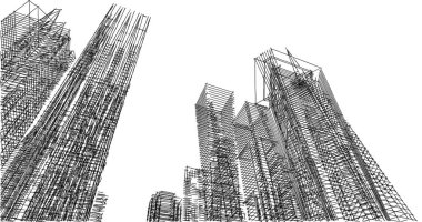 soyut mimari duvar kağıdı tasarımı, dijital konsept arkaplan
