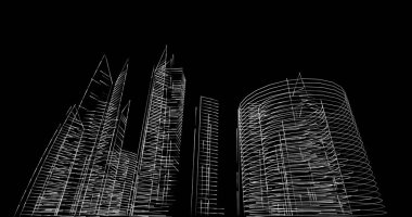 soyut mimari duvar kağıdı tasarımı, dijital konsept arkaplan