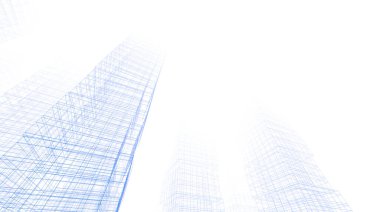 Mimari sanat konseptinde soyut çizgiler, minimum geometrik şekiller. 