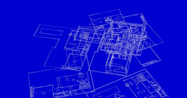 Mimari sanat konseptinde soyut çizgiler, minimum geometrik şekiller. 
