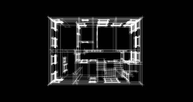 Mimari sanat konseptinde soyut çizgiler, minimum geometrik şekiller. 