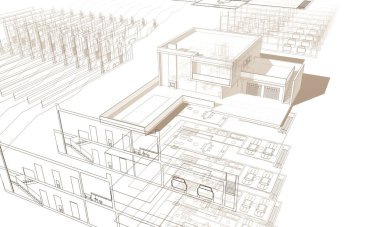 soyut mimari duvar kağıdı tasarımı, dijital konsept arkaplan