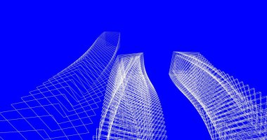 soyut mimari duvar kağıdı tasarımı, dijital konsept arkaplan