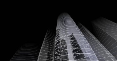 soyut mimari duvar kağıdı tasarımı, dijital konsept arkaplan