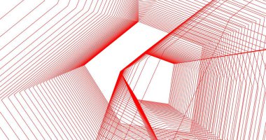 3d mimari duvar kağıdı tasarımı, dijital bina çizimi 