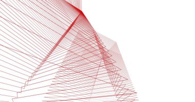 Mimari sanat konseptinde soyut çizgiler, minimum geometrik şekiller. 