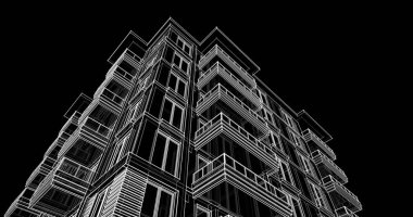 soyut mimari duvar kağıdı tasarımı, dijital konsept arkaplan