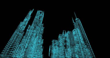 soyut mimari duvar kağıdı tasarımı, dijital konsept arkaplan