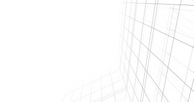 Arkaplanda mimari bina 3d illüstrasyon