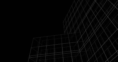 Mimari sanat konseptinde soyut çizgiler, minimum geometrik şekiller. 