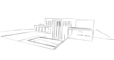 soyut mimari duvar kağıdı tasarımı, dijital konsept arkaplan