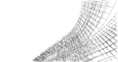 Mimari sanat konseptinde soyut çizgiler, minimum geometrik şekiller. 