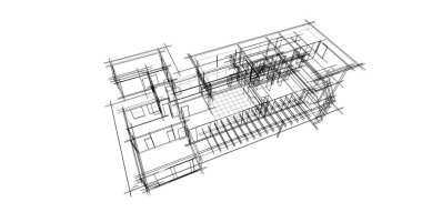 Mimari sanat konseptinde soyut çizgiler, minimum geometrik şekiller. 