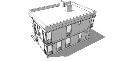 Arkaplanda mimari bina 3d illüstrasyon