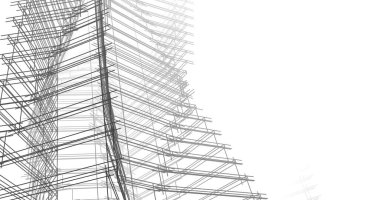 Mimari sanat konseptinde soyut çizgiler, minimum geometrik şekiller. 