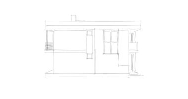 Arkaplanda mimari bina 3d illüstrasyon