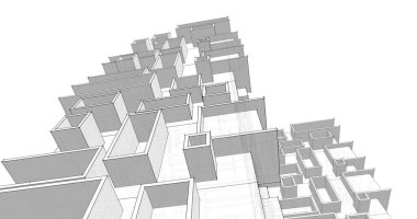 soyut mimari duvar kağıdı tasarımı, dijital konsept arkaplan