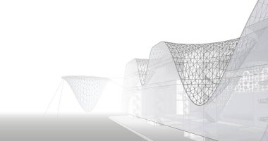 soyut mimari duvar kağıdı tasarımı, dijital konsept arkaplan