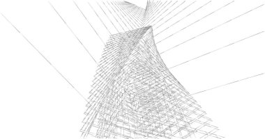 Mimari sanat konseptinde soyut çizgiler, minimum geometrik şekiller. 