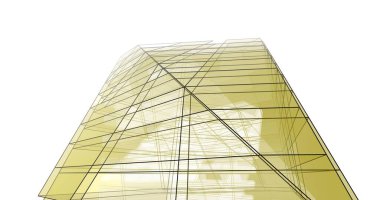 Mimari sanat konseptinde soyut çizgiler, minimum geometrik şekiller. 