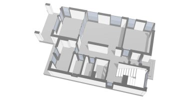 Mimari sanat konseptinde soyut çizgiler, minimum geometrik şekiller. 