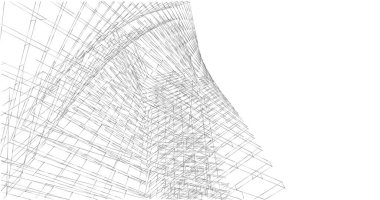 Mimari sanat konseptinde soyut çizgiler, minimum geometrik şekiller. 