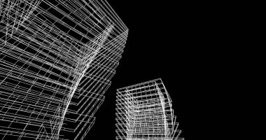 soyut mimari duvar kağıdı tasarımı, dijital konsept arkaplan